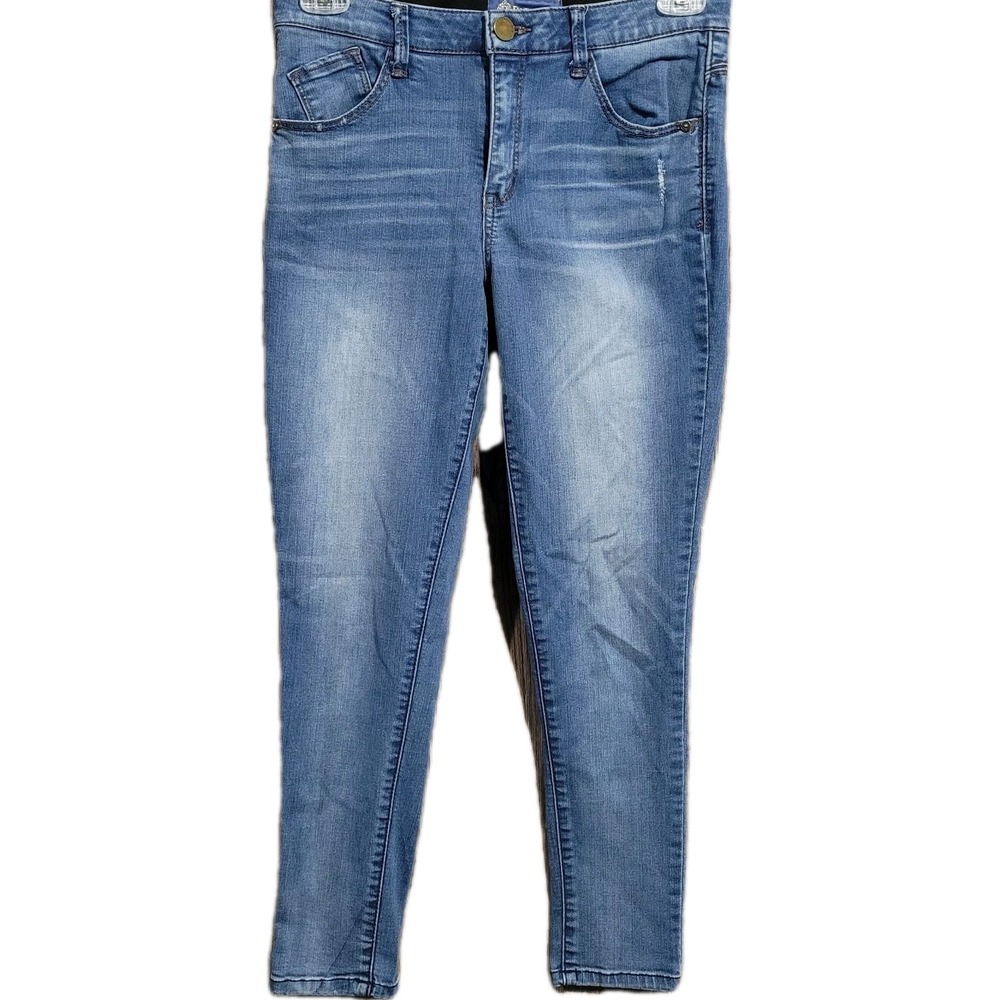 Democracy Ab Solution Skinny Jeans Sz 8 x 27 Mid Rise Medium Wash Elastic Waist